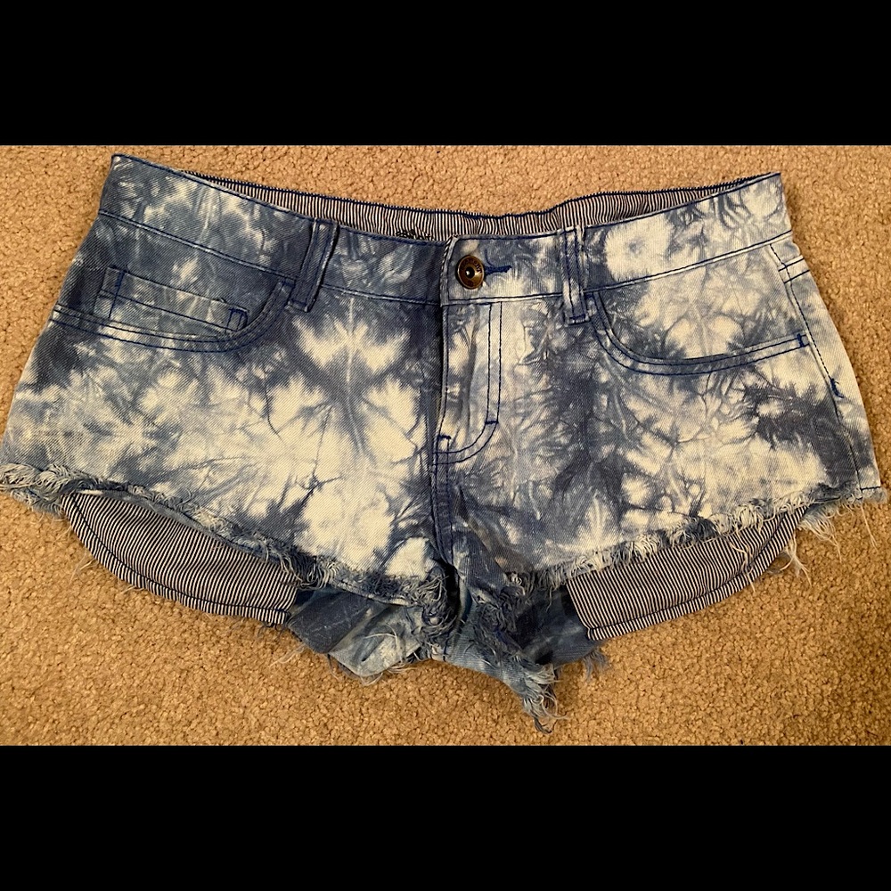 Element tie dye denim shorts